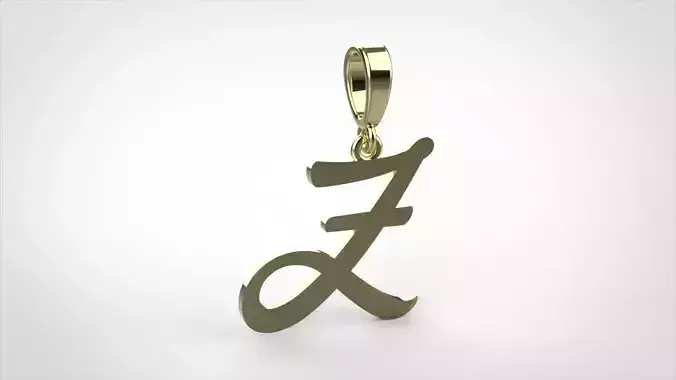 pendant alphabet hundred Z medium 3D print model