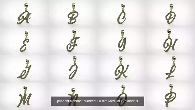 pendant alphabet hundred  20 mm Medium