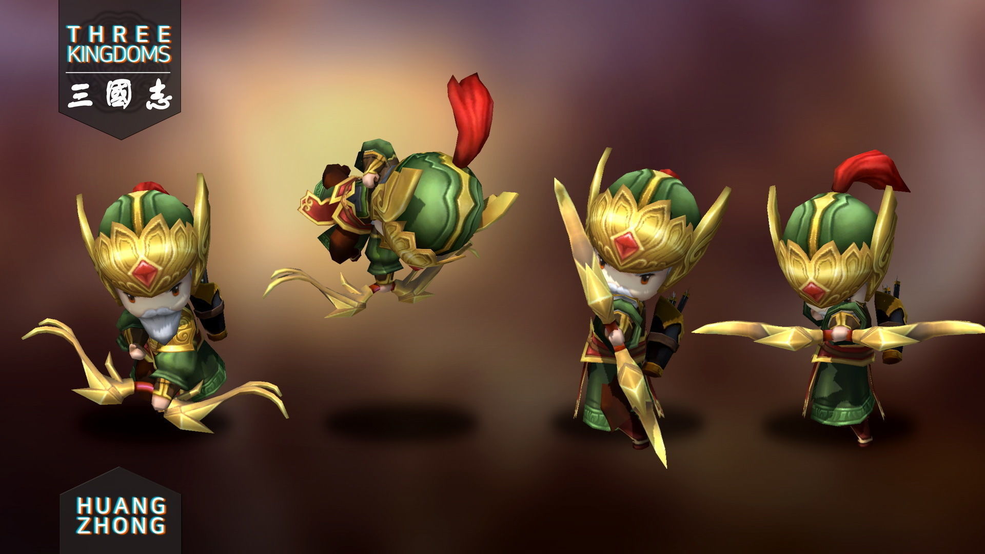 Three kingdoms - Huang Zhong Low-poly 3D model_3