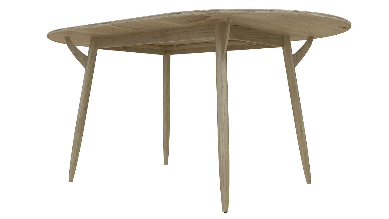wooden dining table 3D model_4