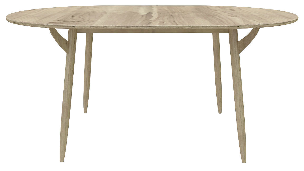 wooden dining table 3D model_1