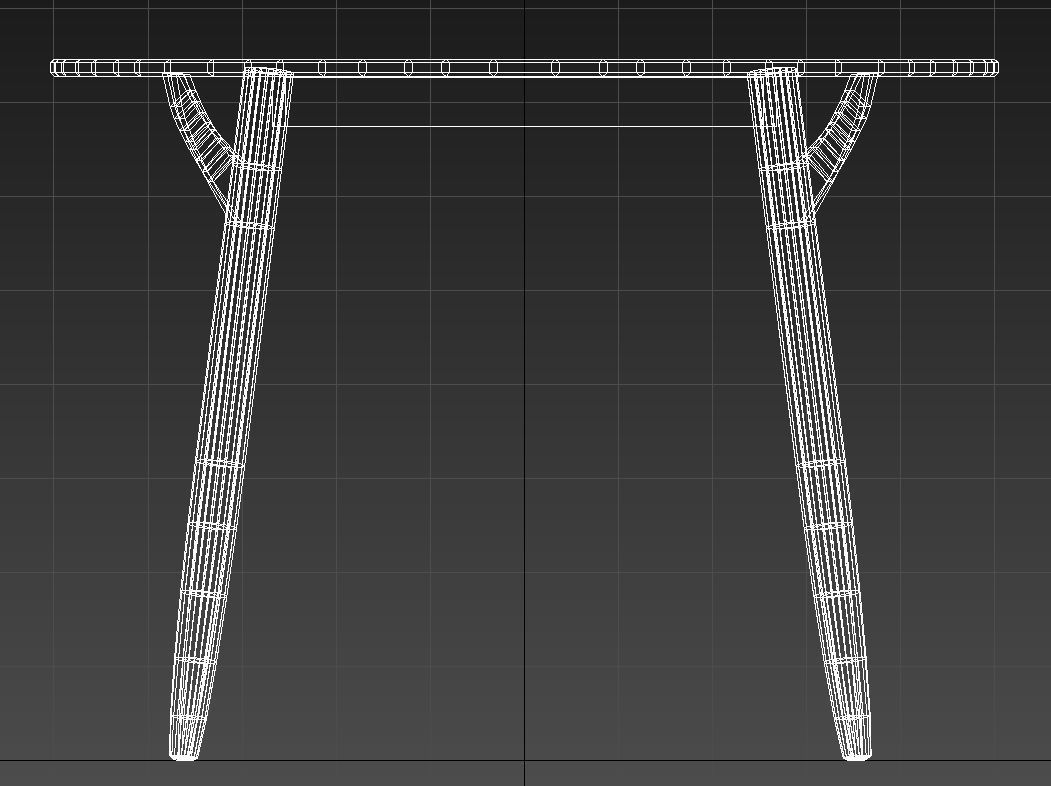 wooden dining table 3D model_10