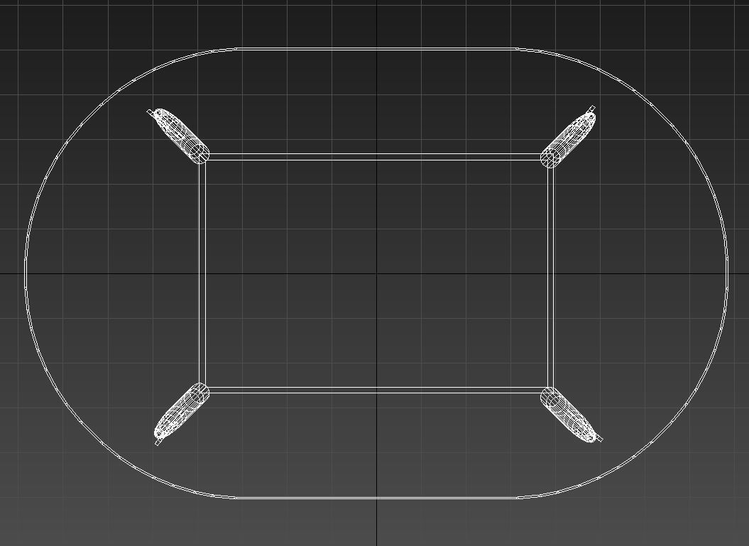 wooden dining table 3D model_12