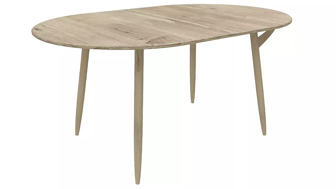 wooden dining table 3D model_0