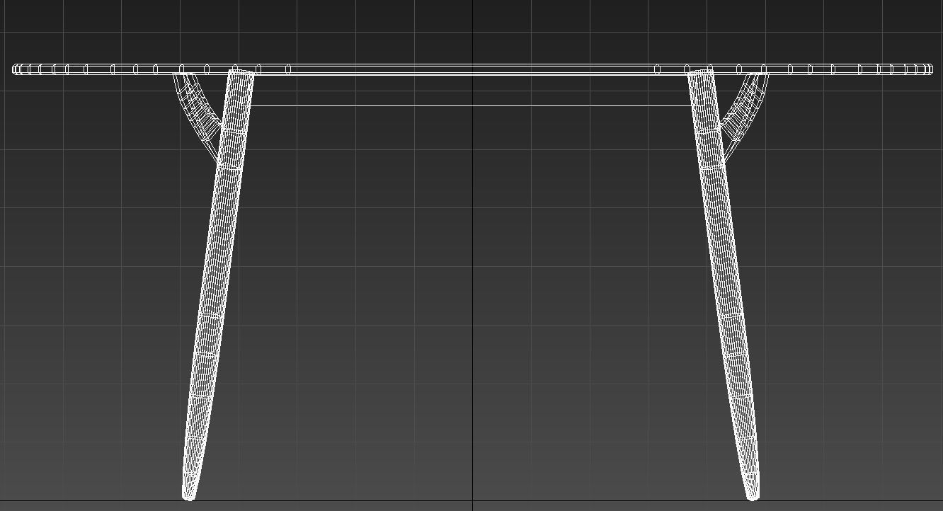 wooden dining table 3D model_11