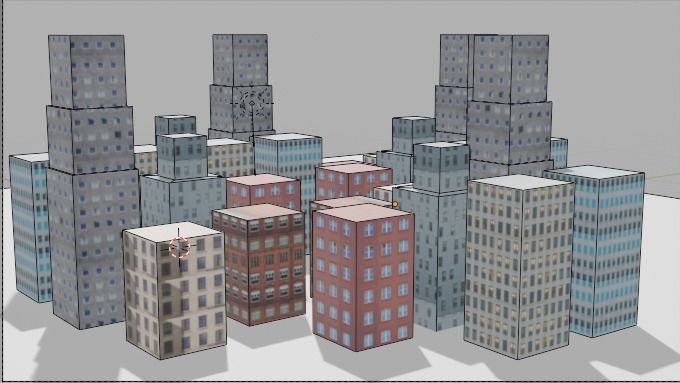City Scape Low-poly 3D model_3