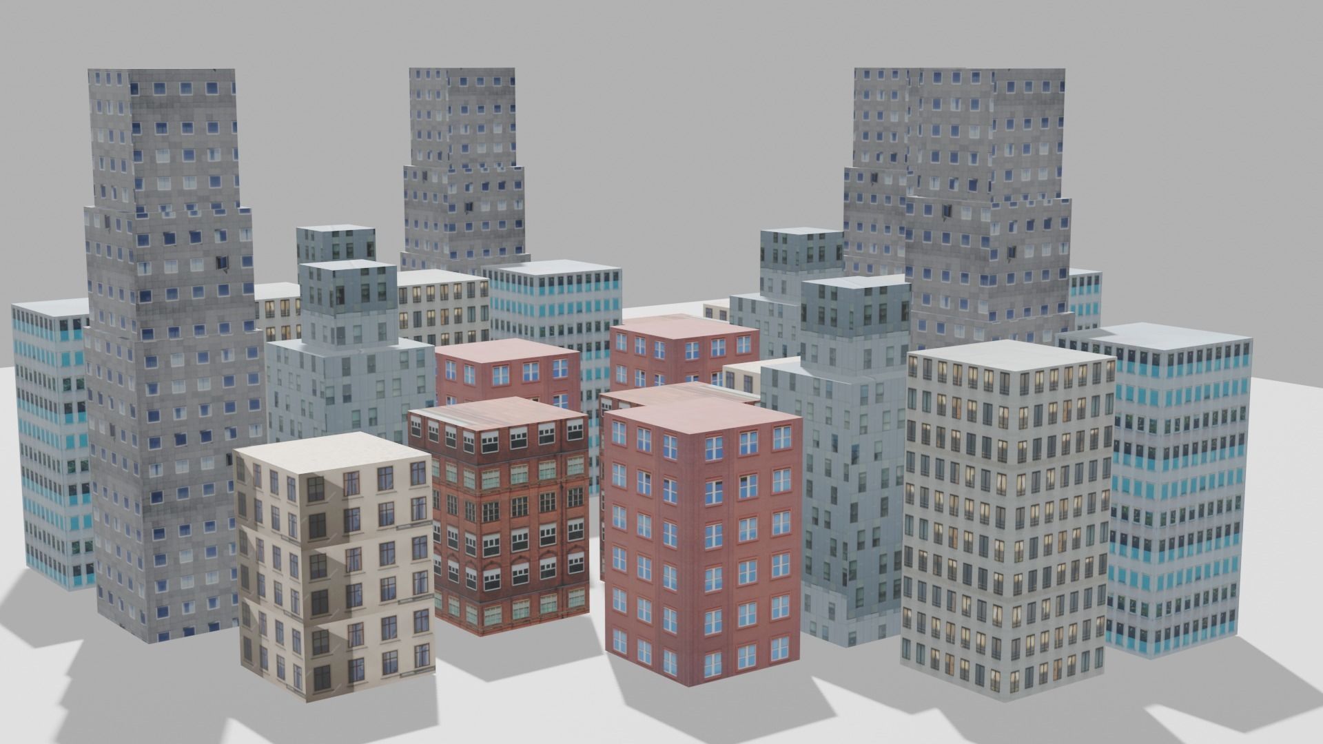 City Scape Low-poly 3D model_2