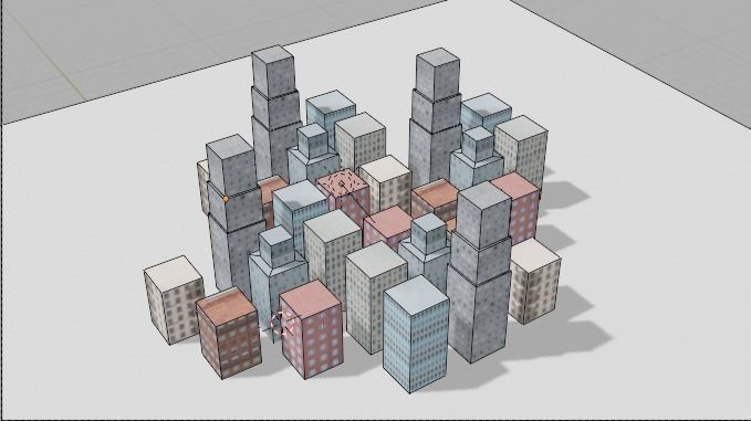 City Scape Low-poly 3D model_4