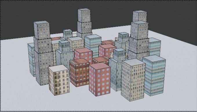 City Scape Low-poly 3D model_6