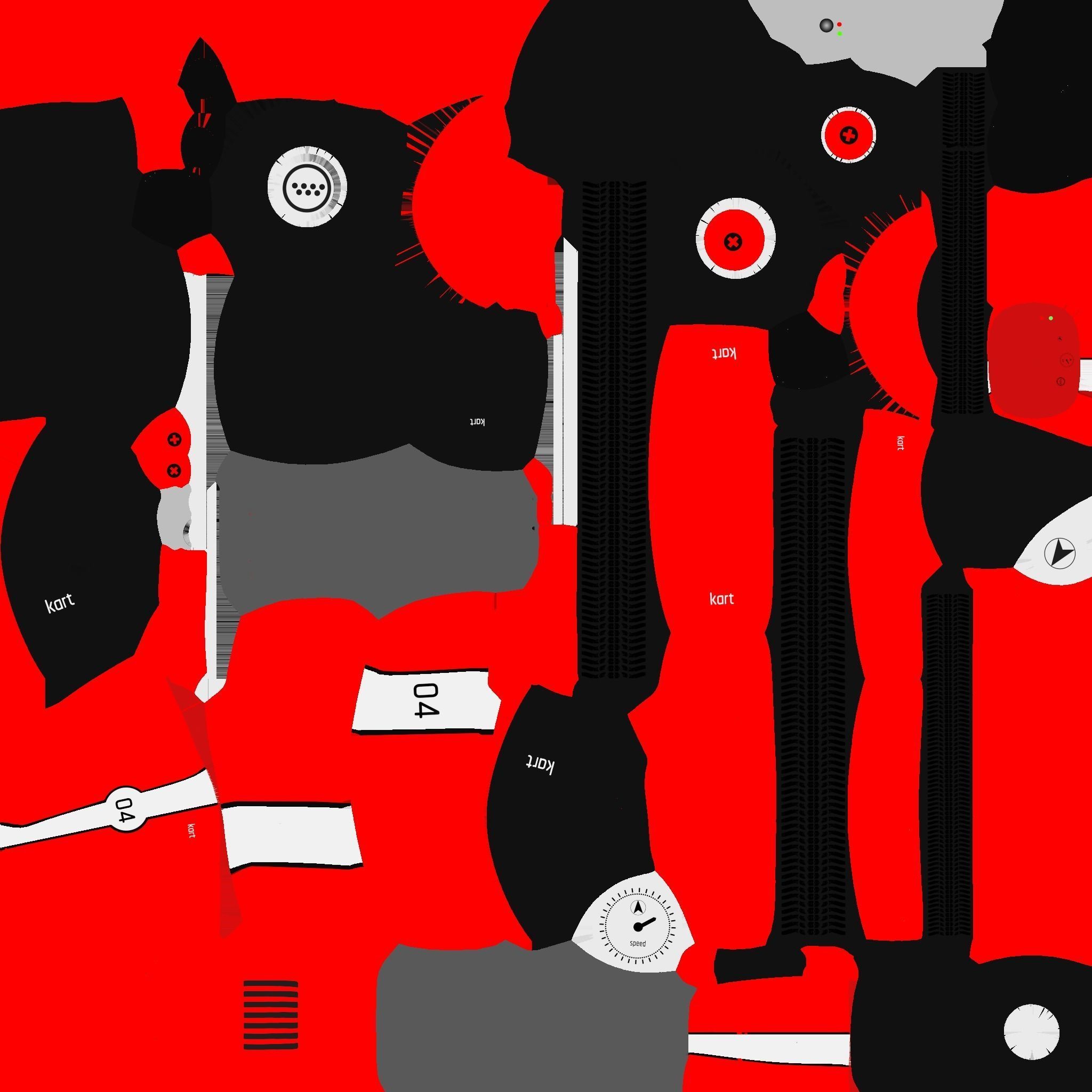 Cartoon Kart A01 Red - Vehicle Racing Design Low-poly 3D model_19