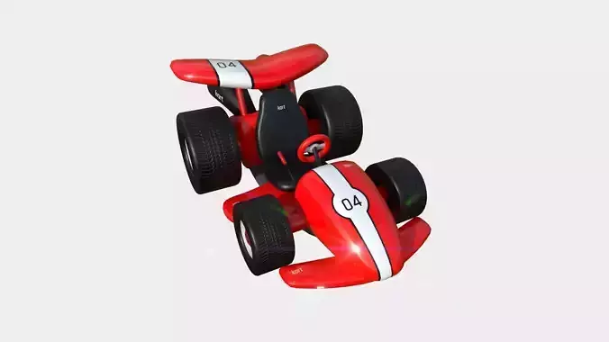 Cartoon Kart A01 Red - Vehicle Racing Design Low-poly 3D model