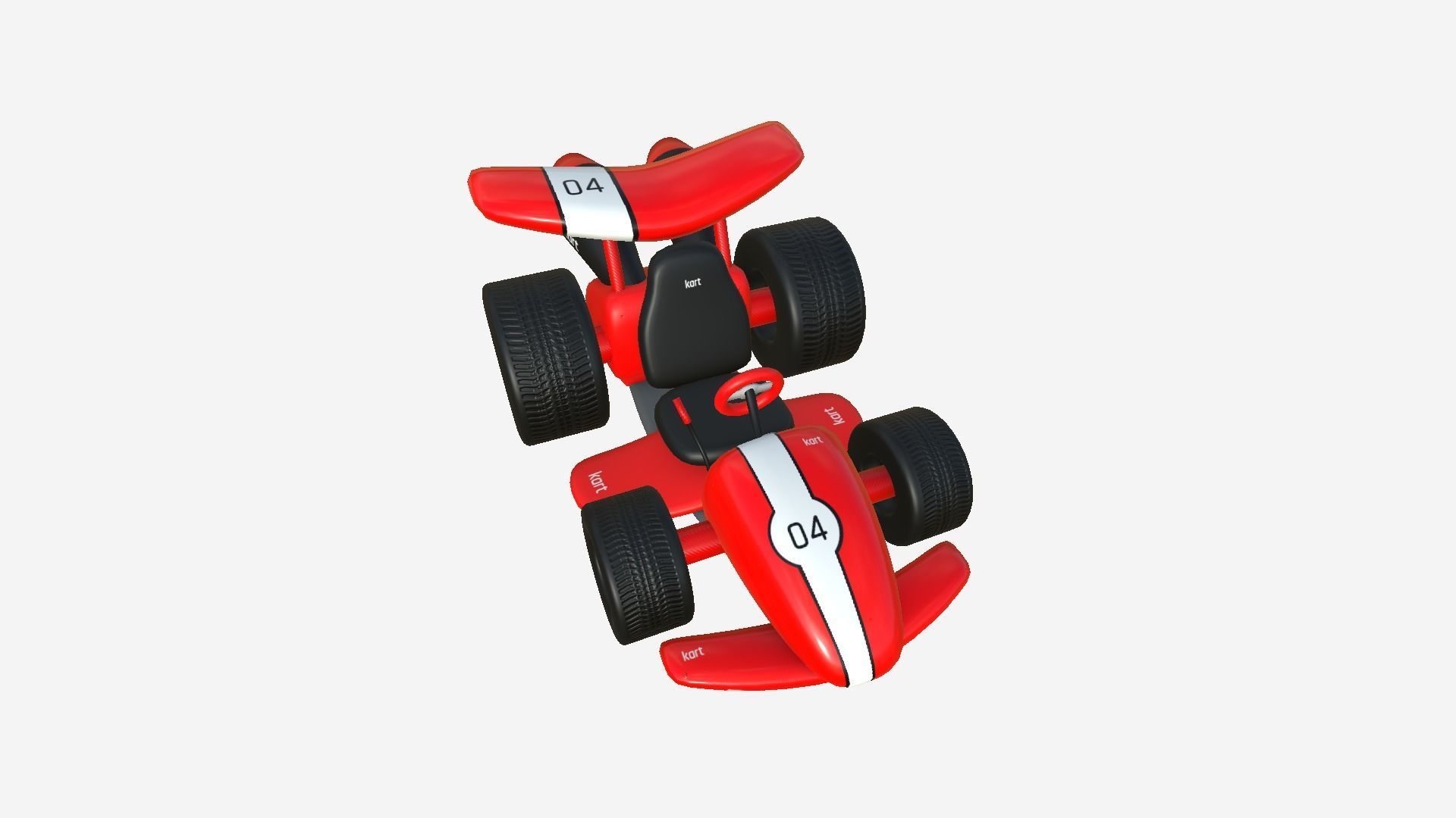 Cartoon Kart A01 Red - Vehicle Racing Design Low-poly 3D model_2