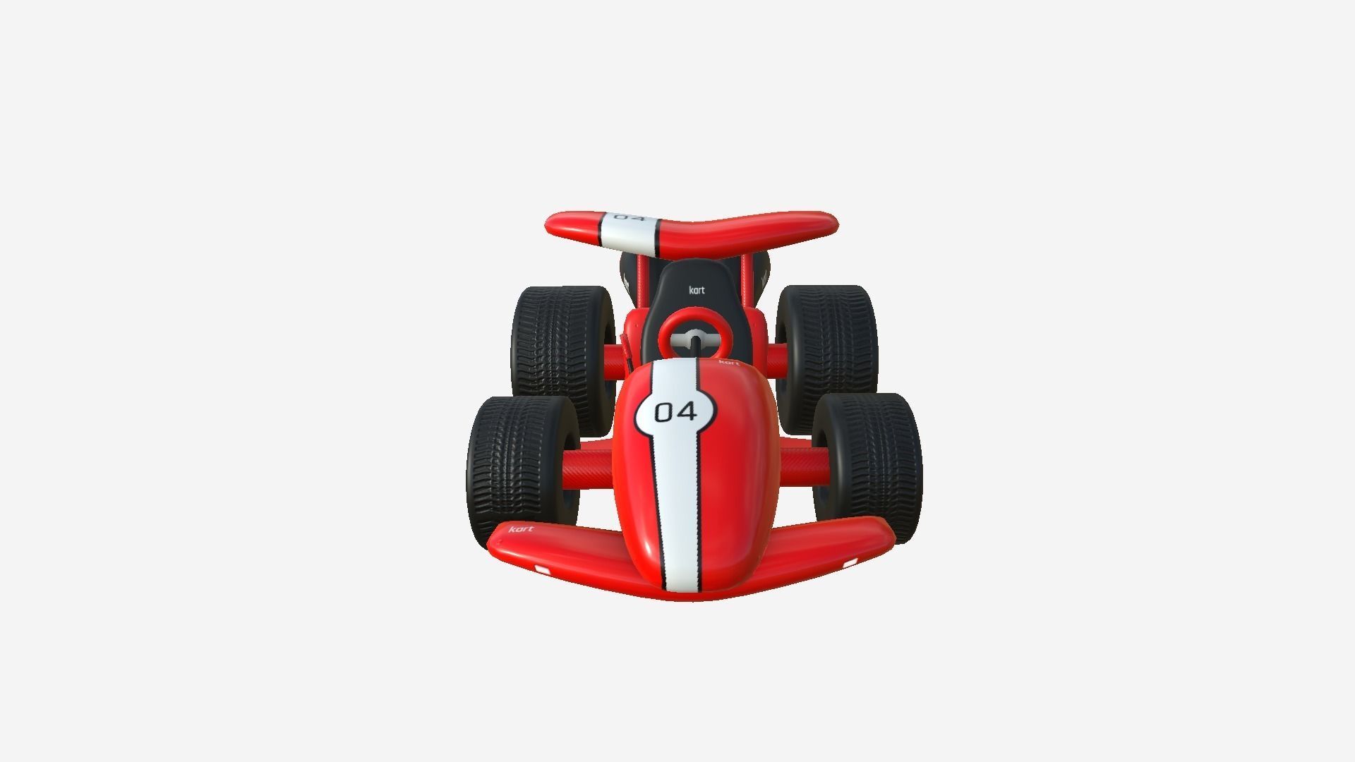 Cartoon Kart A01 Red - Vehicle Racing Design Low-poly 3D model_1