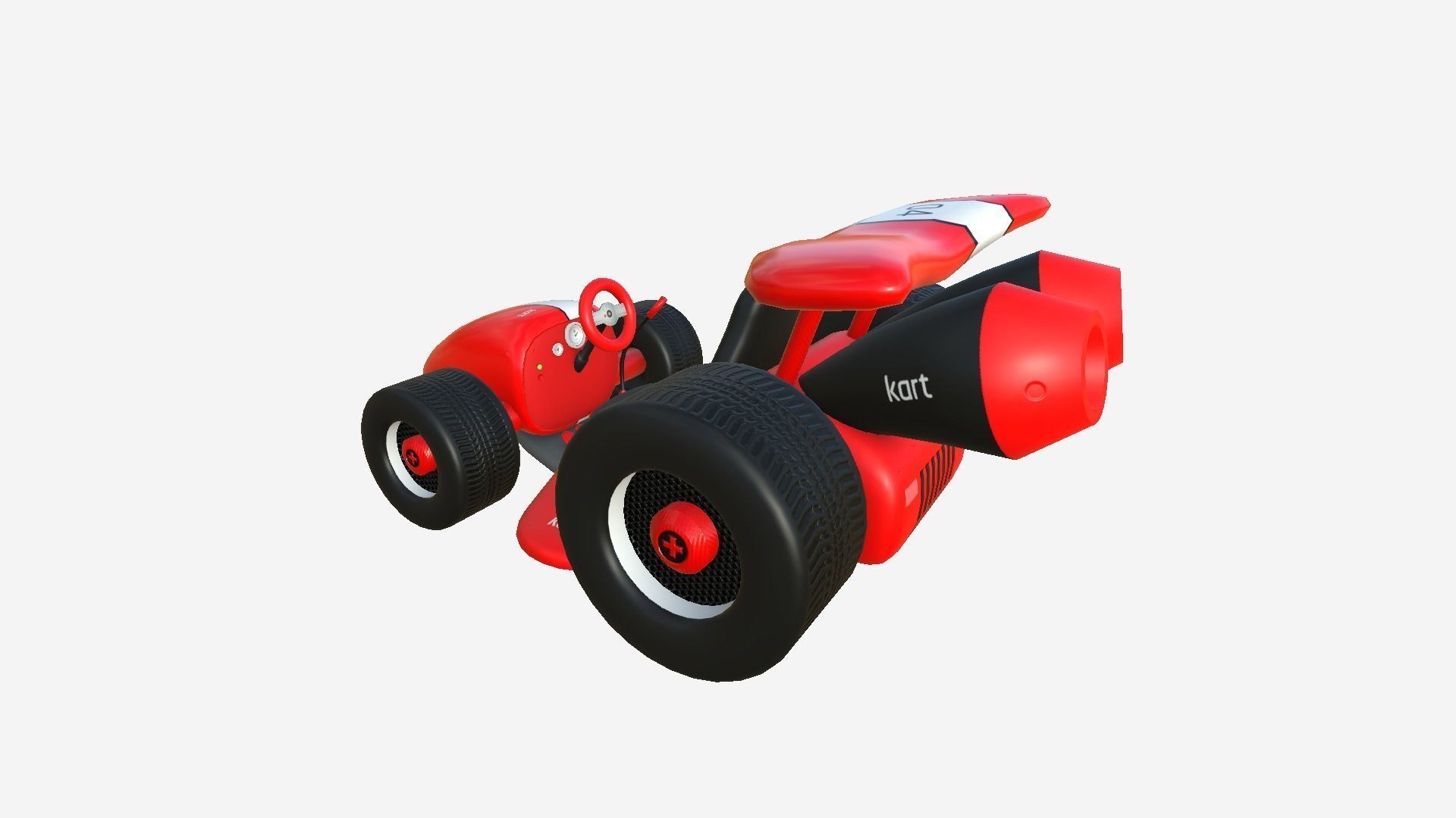 Cartoon Kart A01 Red - Vehicle Racing Design Low-poly 3D model_4