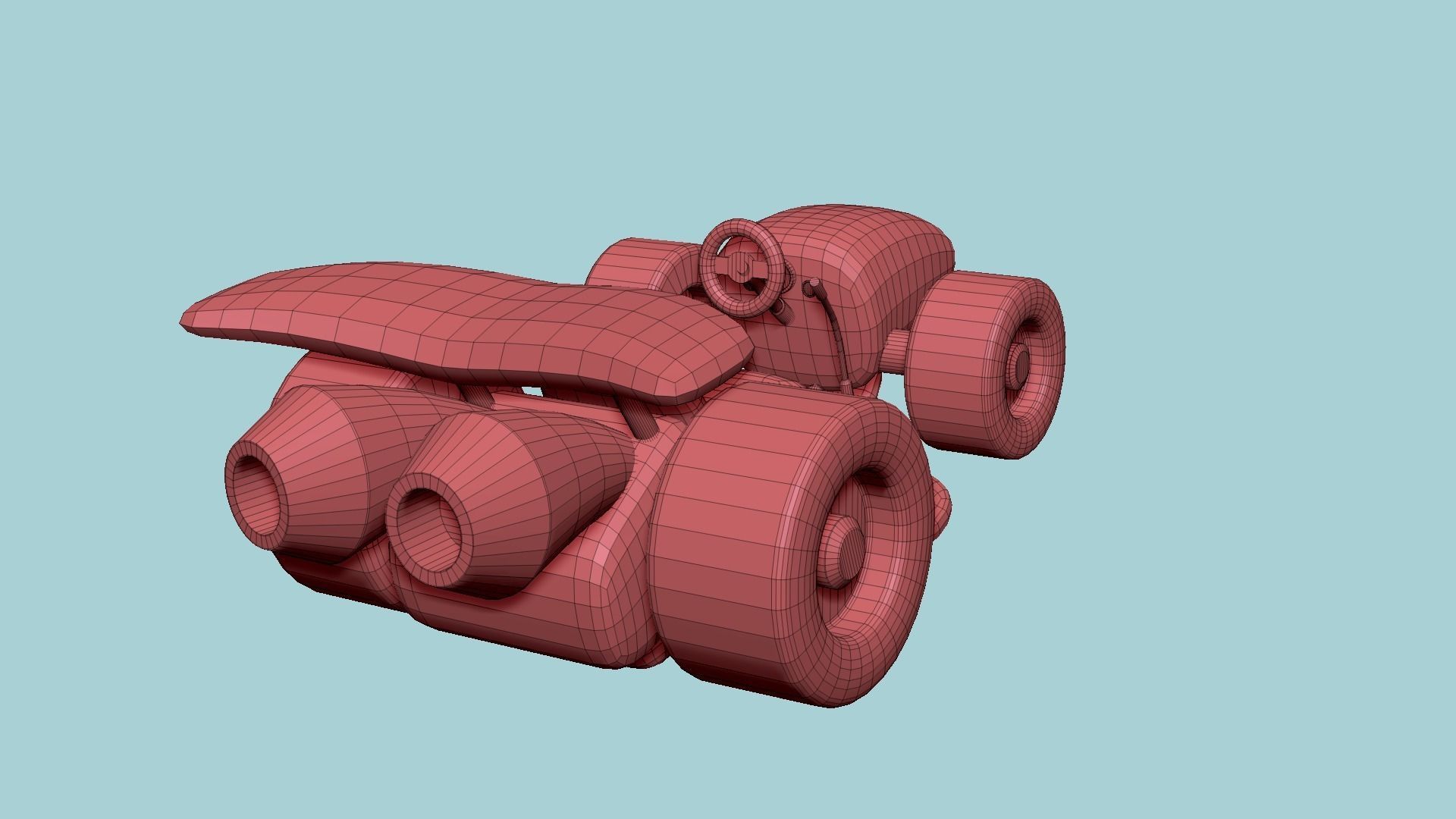 Cartoon Kart A02 Blue - Vehicle Racing Design Low-poly 3D model_18