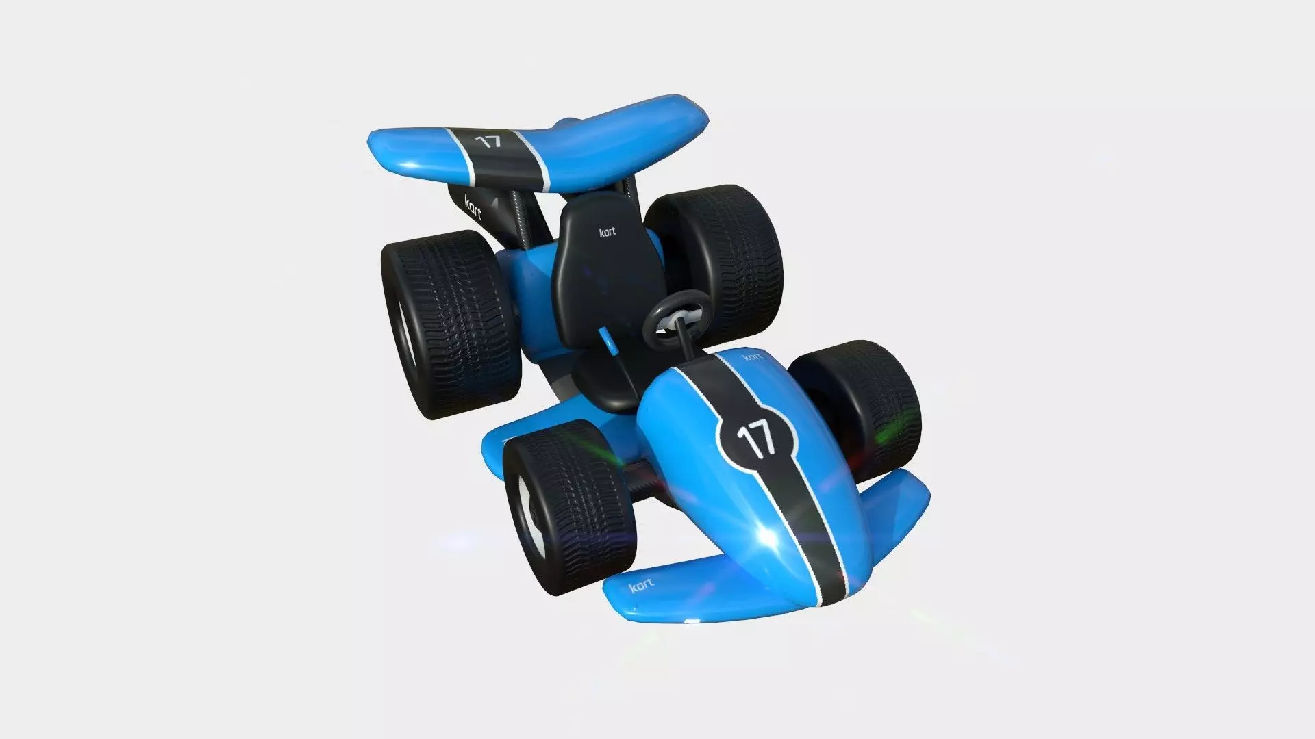 Cartoon Kart A02 Blue - Vehicle Racing Design Low-poly 3D model_0