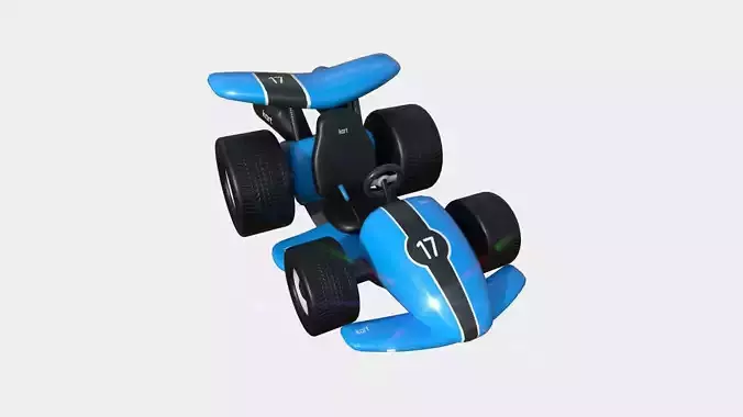Cartoon Kart A02 Blue - Vehicle Racing Design Low-poly 3D model