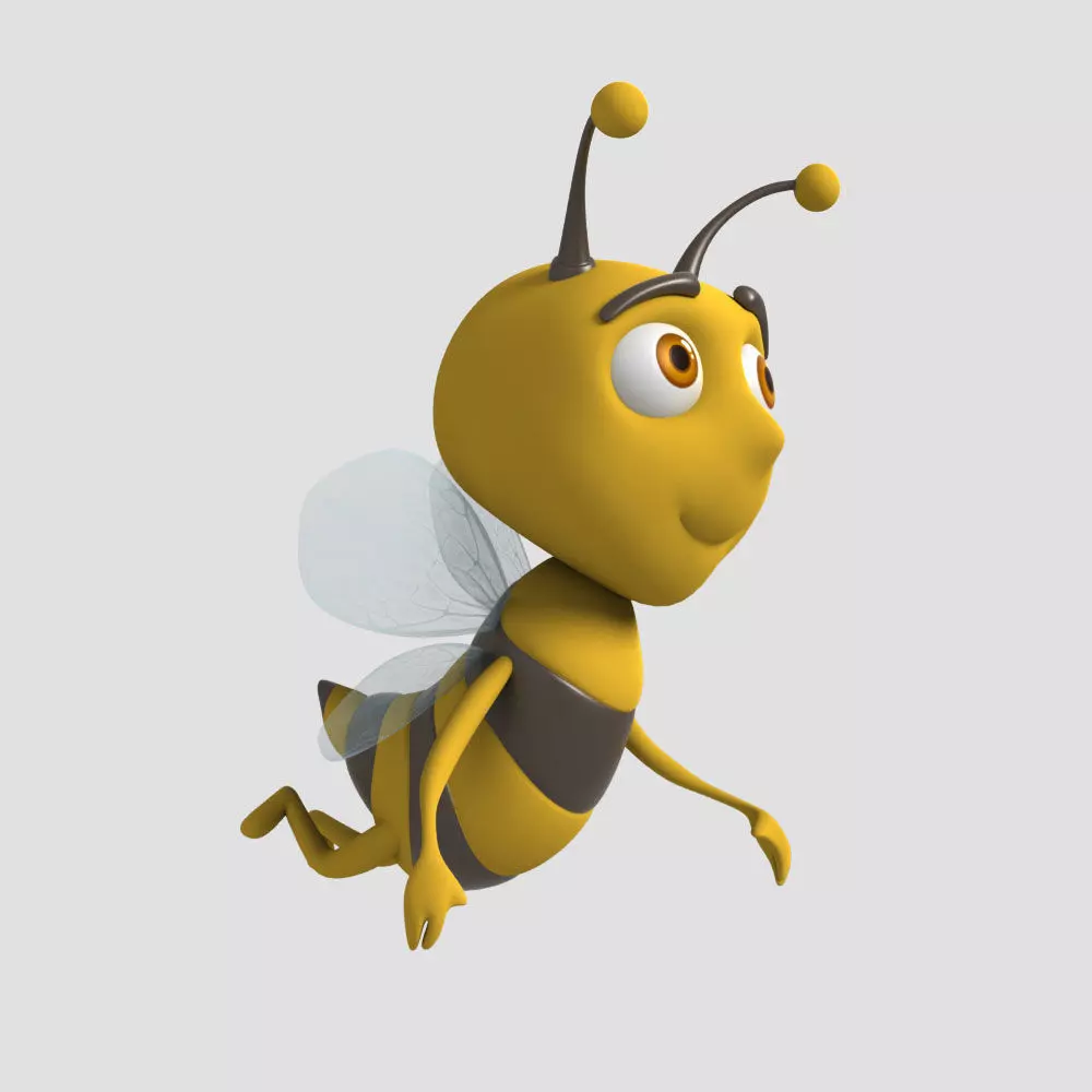 Bee cartoon character 3D 3D model_0