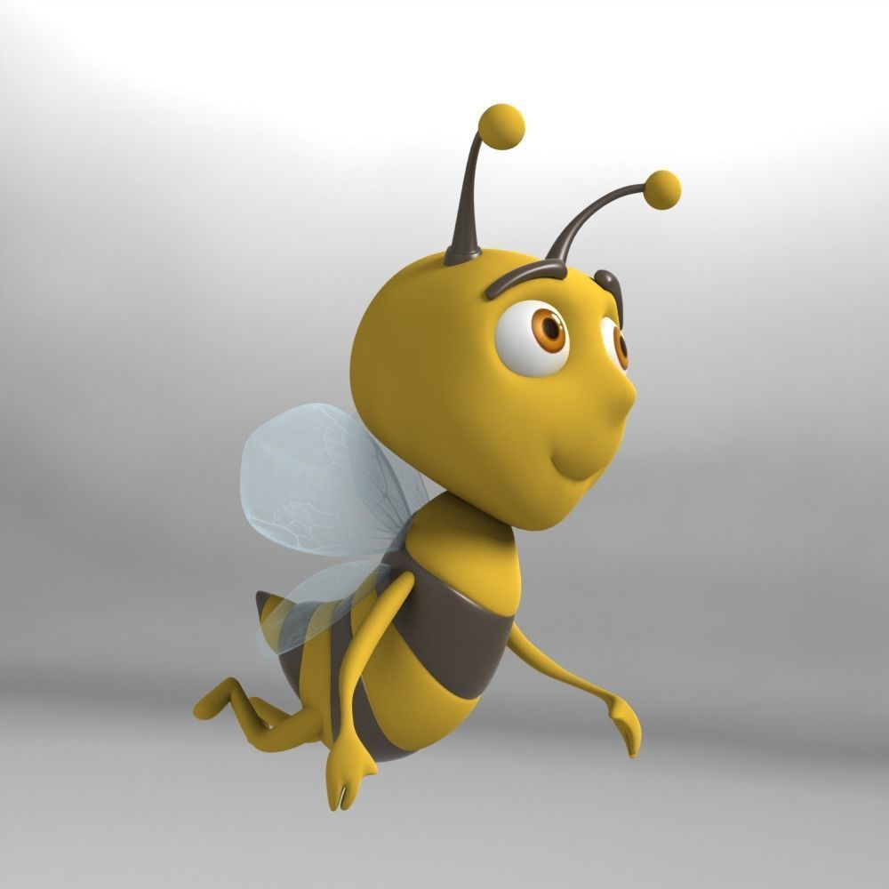 Bee cartoon character 3D 3D model_2