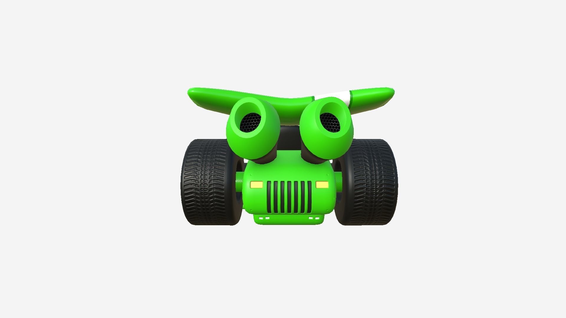 Cartoon Kart A03 Green - Vehicle Racing Design Low-poly 3D model_3