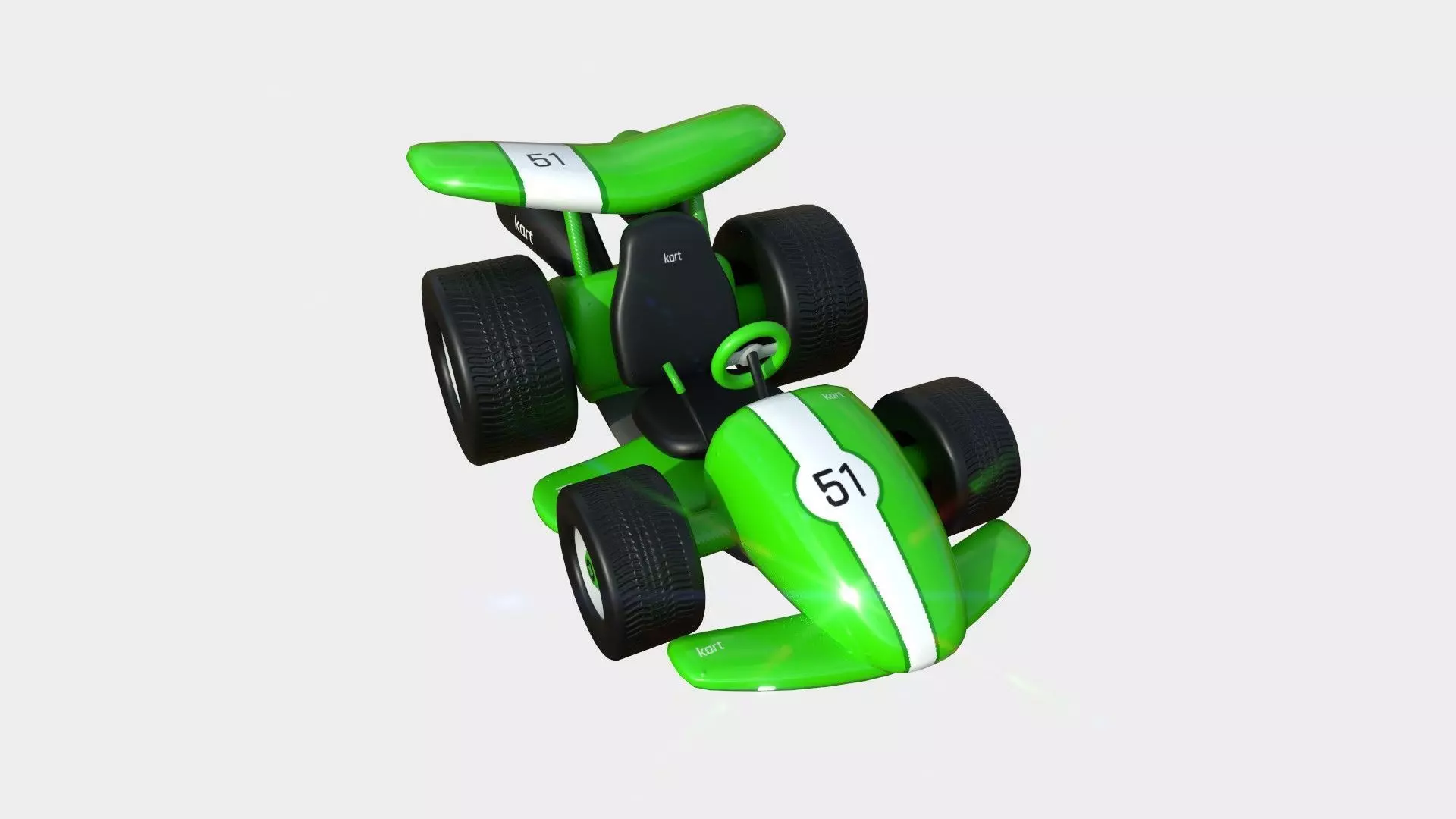 Cartoon Kart A03 Green - Vehicle Racing Design Low-poly 3D model_0