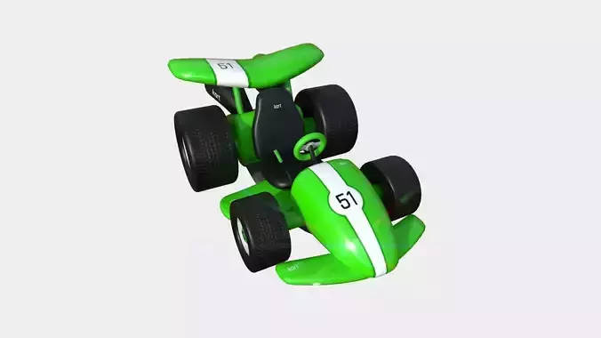 Cartoon Kart A03 Green - Vehicle Racing Design Low-poly 3D model