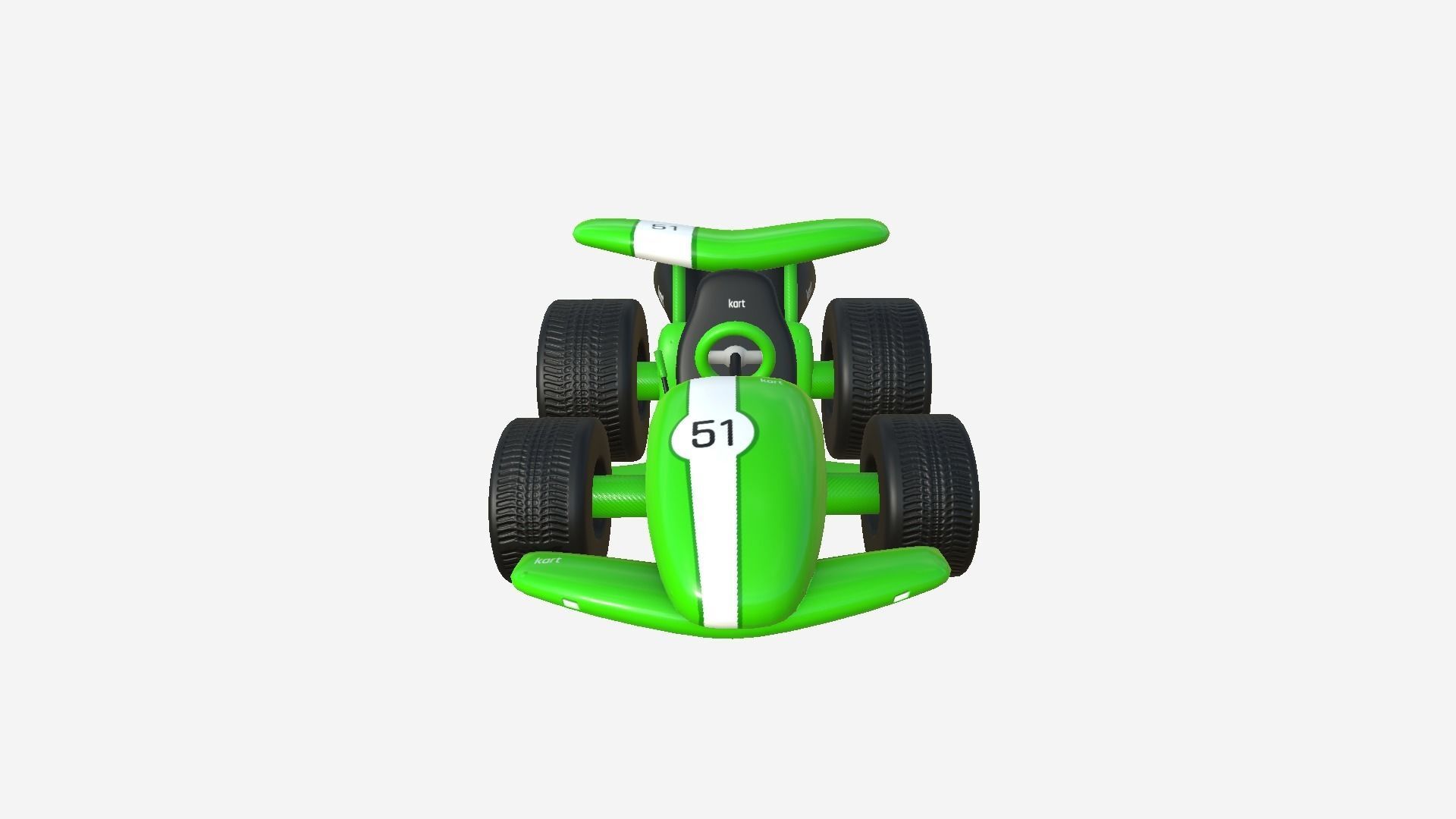 Cartoon Kart A03 Green - Vehicle Racing Design Low-poly 3D model_1