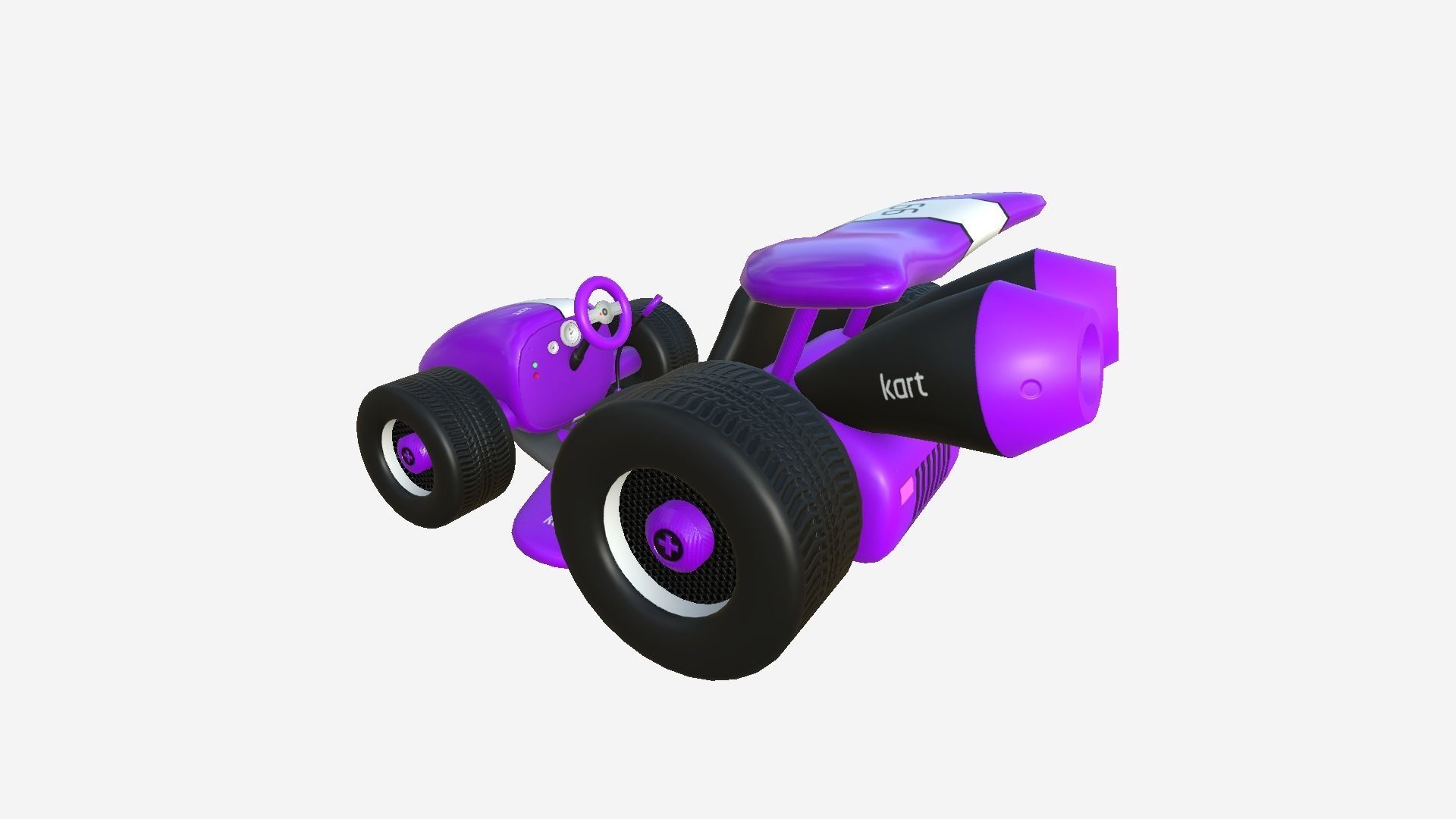 Cartoon Kart A04 Purple - Vehicle Racing Design Low-poly 3D model_4