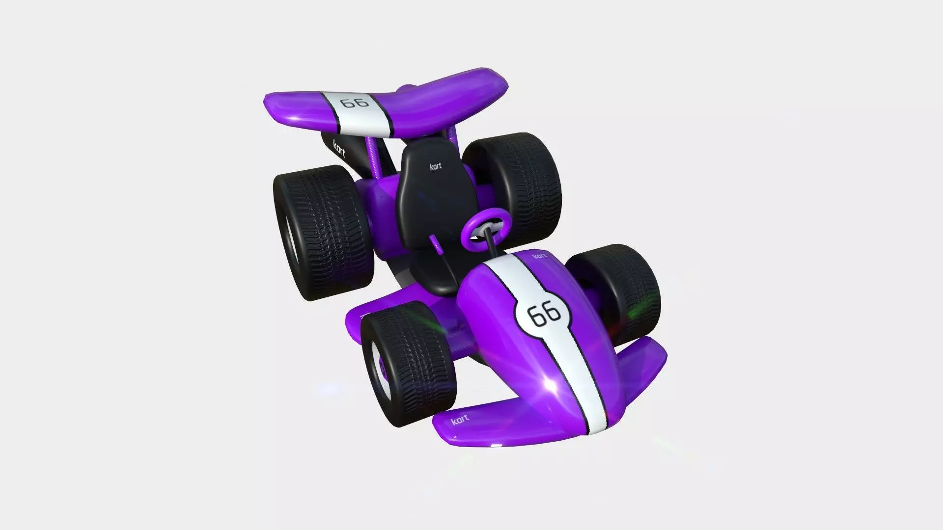 Cartoon Kart A04 Purple - Vehicle Racing Design Low-poly 3D model_0