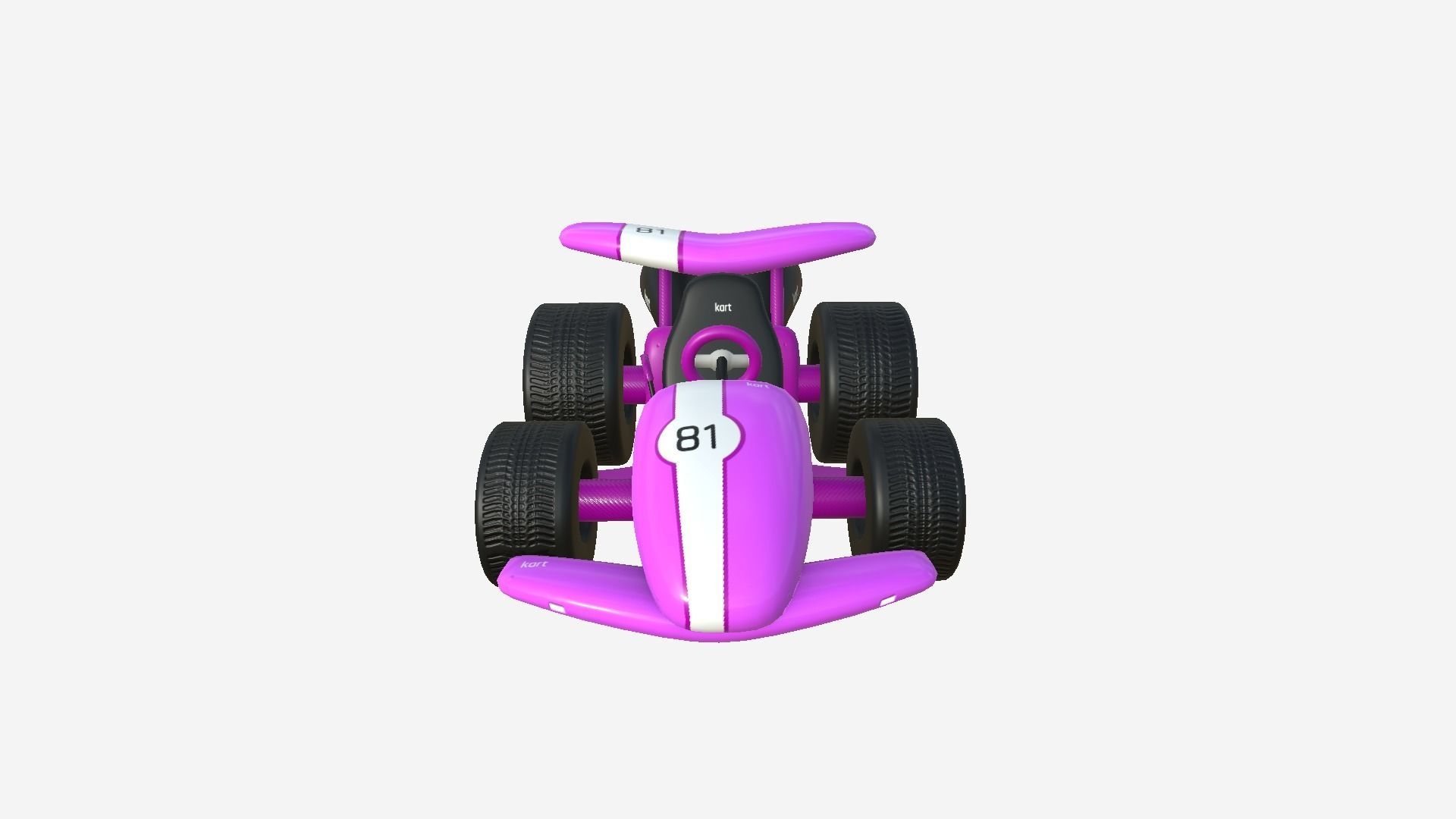 Cartoon Kart A05 Pink - Vehicle Racing Design Low-poly 3D model_1