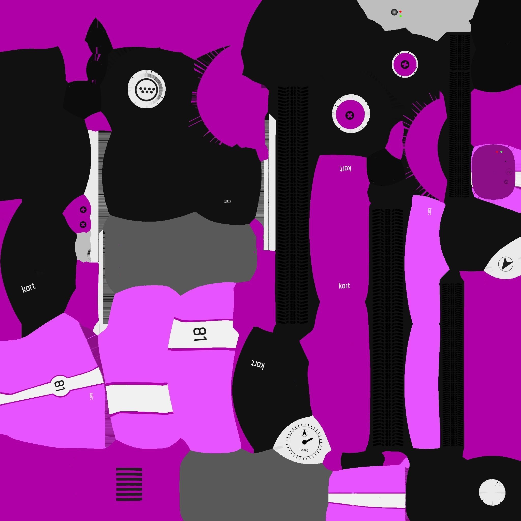 Cartoon Kart A05 Pink - Vehicle Racing Design Low-poly 3D model_19