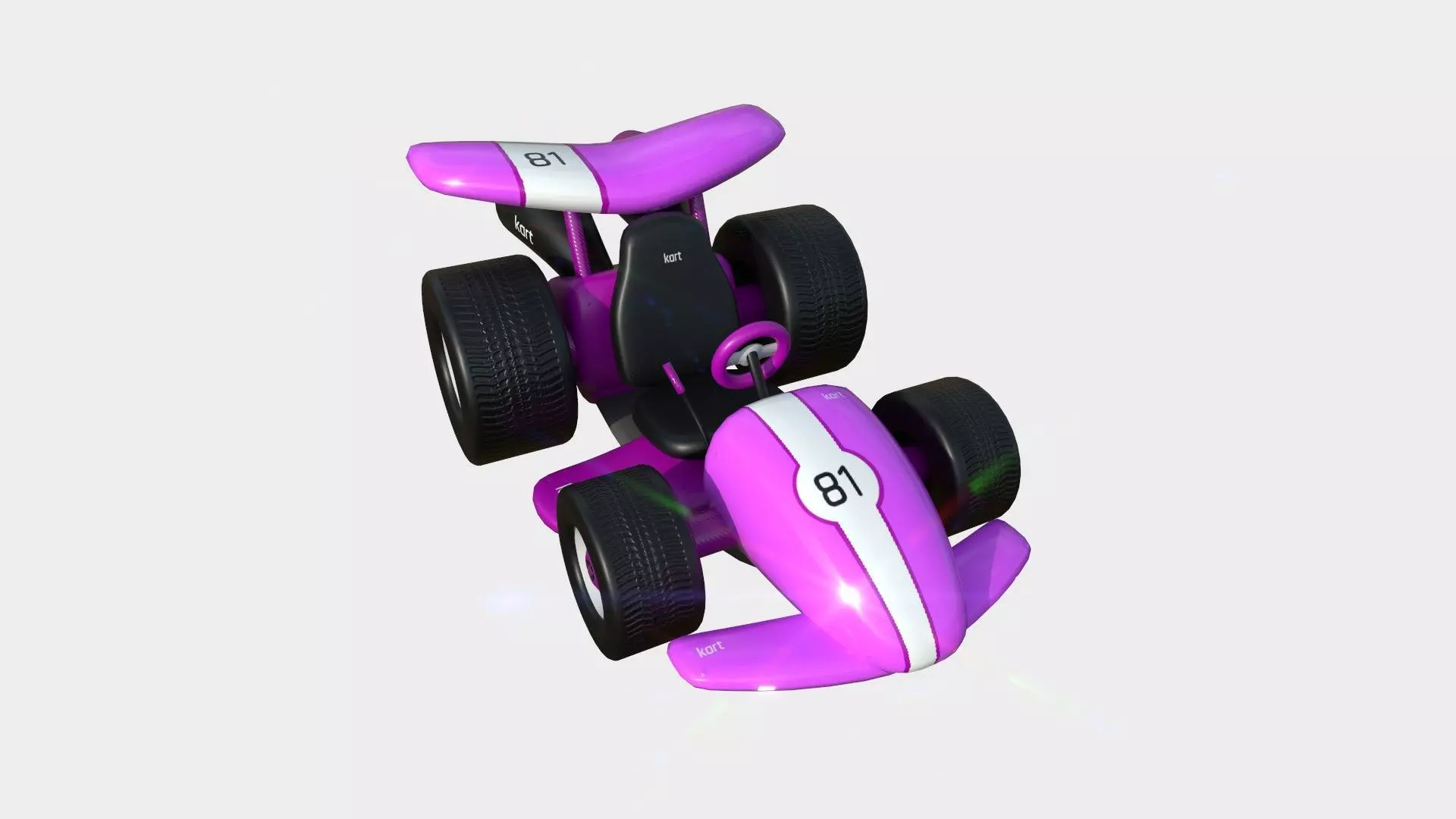 Cartoon Kart A05 Pink - Vehicle Racing Design Low-poly 3D model_0
