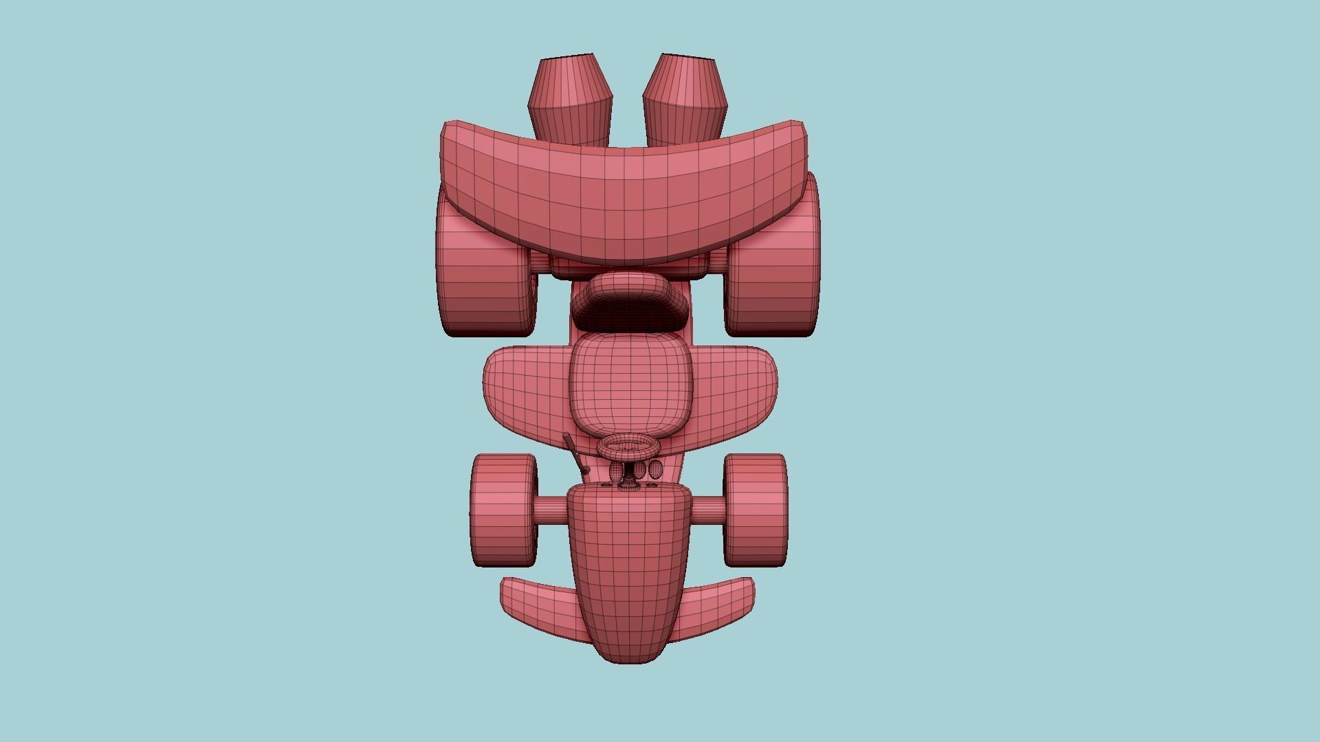 Cartoon Kart A05 Pink - Vehicle Racing Design Low-poly 3D model_16