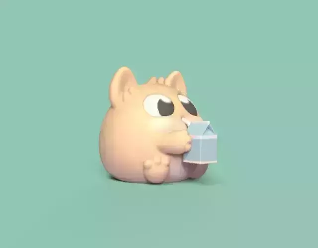 Cat Drinking Milk
