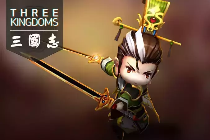 Three kingdoms - Liu Bei Low-poly 3D model