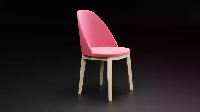 West Elm Mid-Century Chair Velvet 3D model Low-poly 3D model