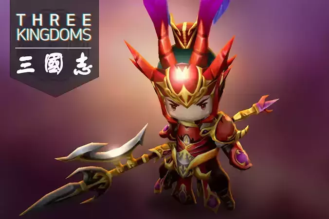 Three kingdoms - Lu Bu 2 Low-poly 3D model