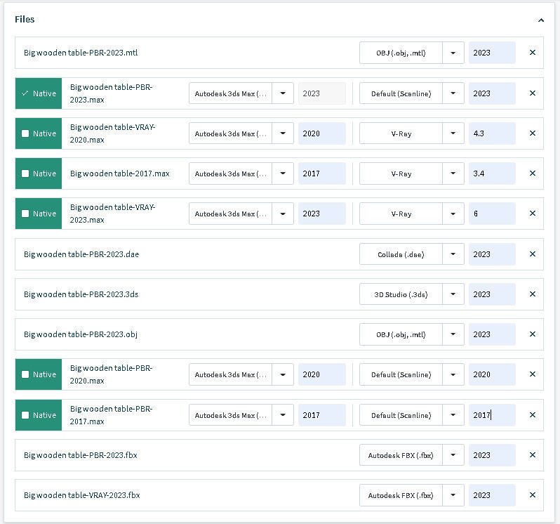 Big wooden table 3D model_12