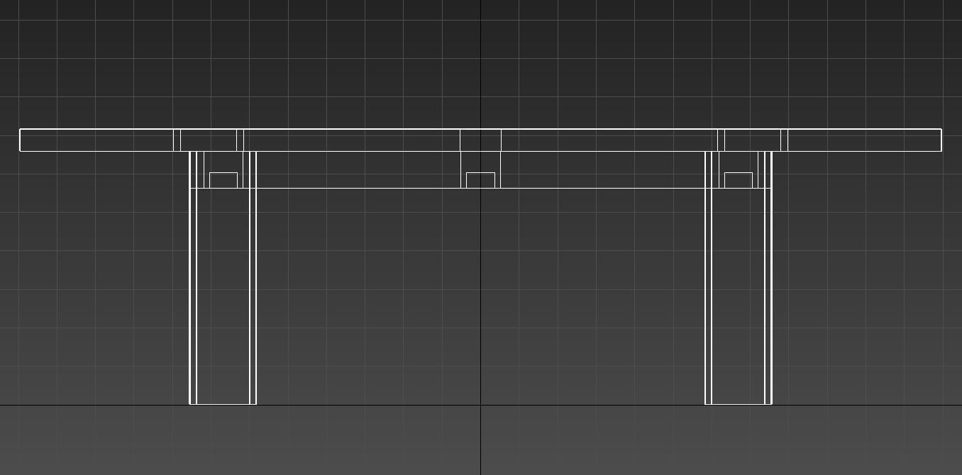 Big wooden table 3D model_7