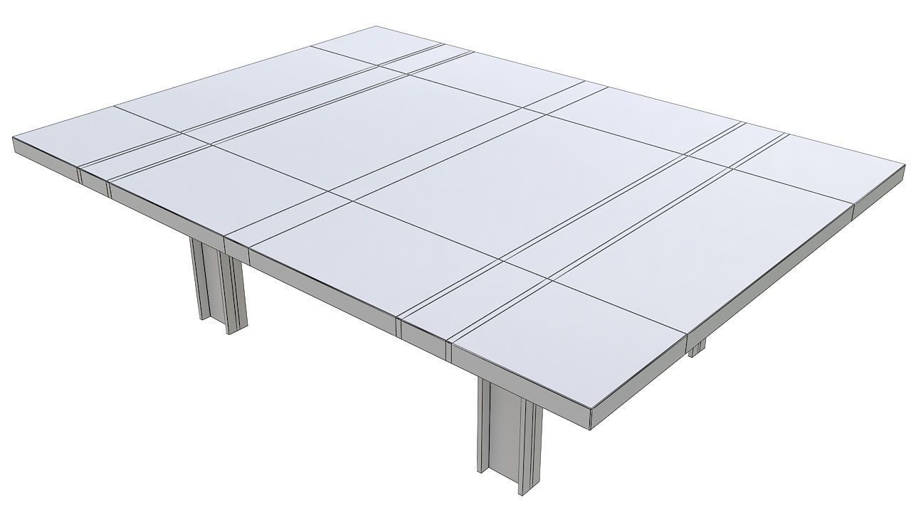 Big wooden table 3D model_5