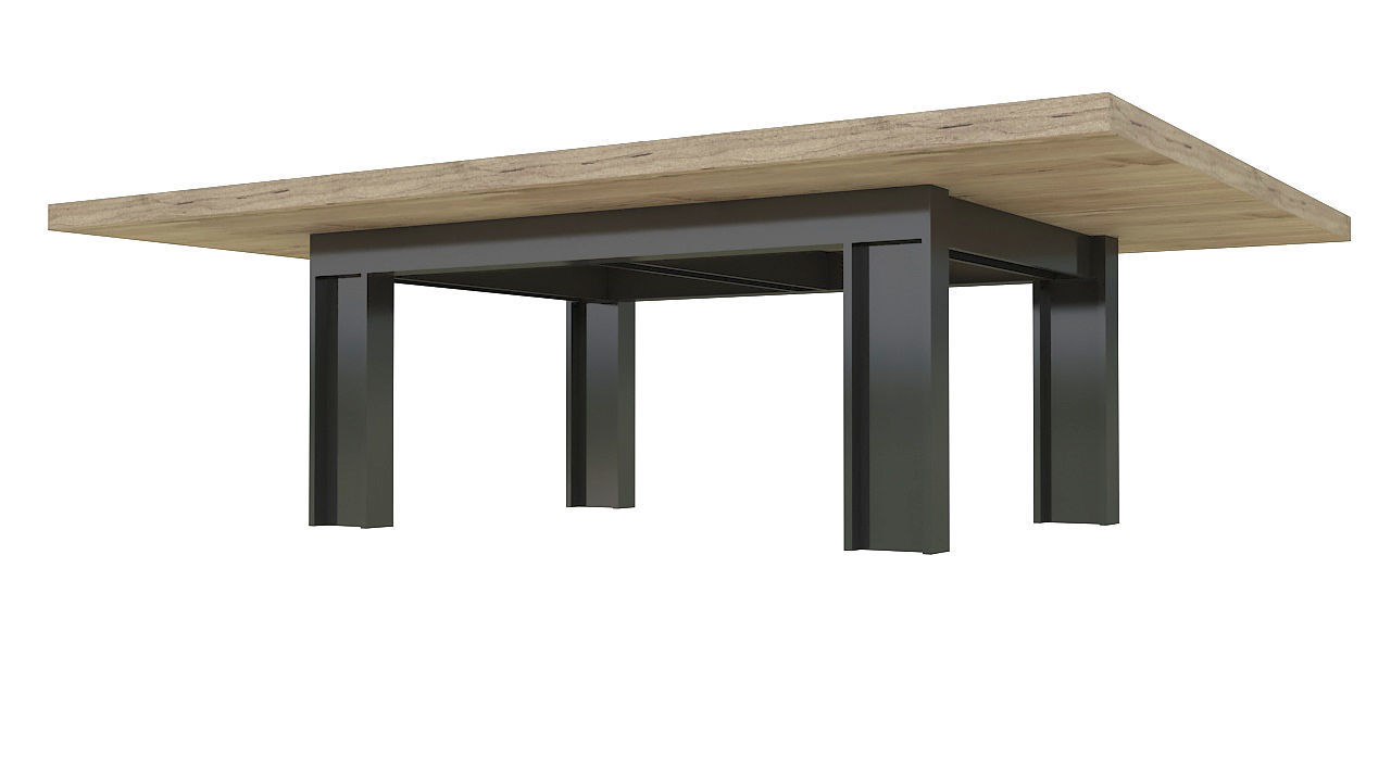 Big wooden table 3D model_3