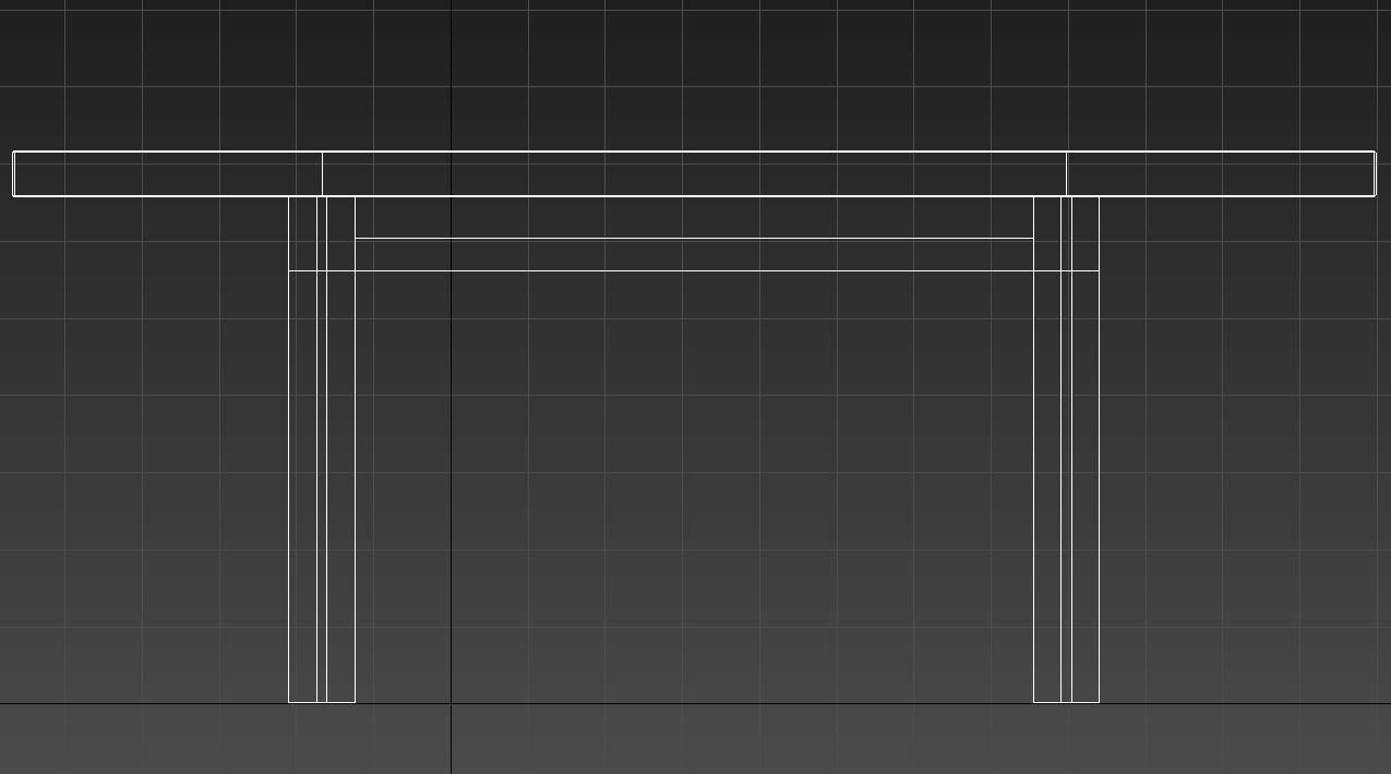 Big wooden table 3D model_8