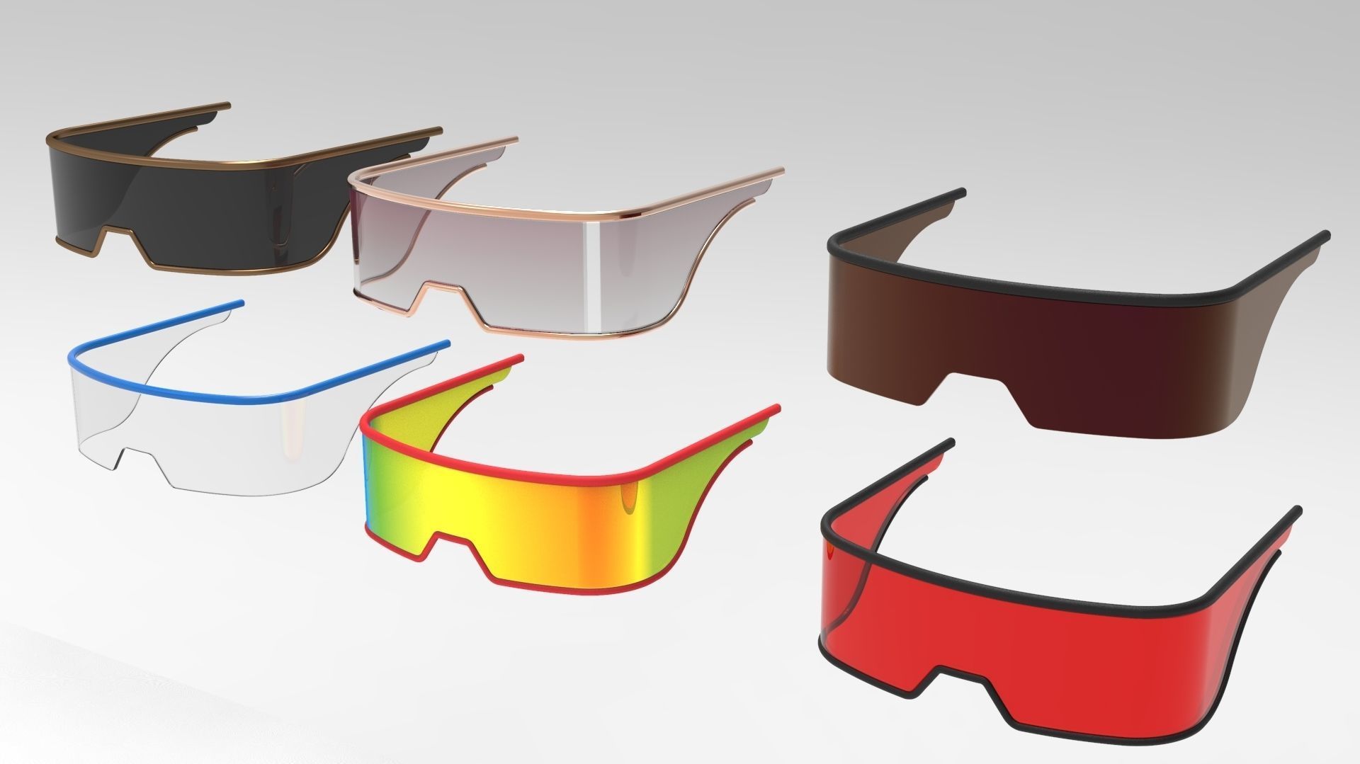 Sci-Fi Glasses Bundle 2 3D Model Collection_9