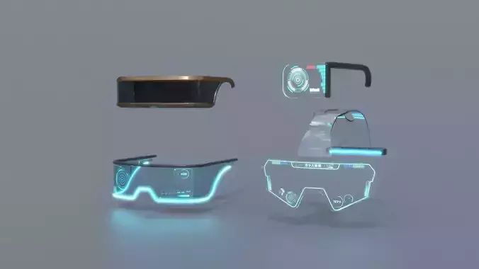 Sci-Fi Glasses Bundle 2 3D Model Collection