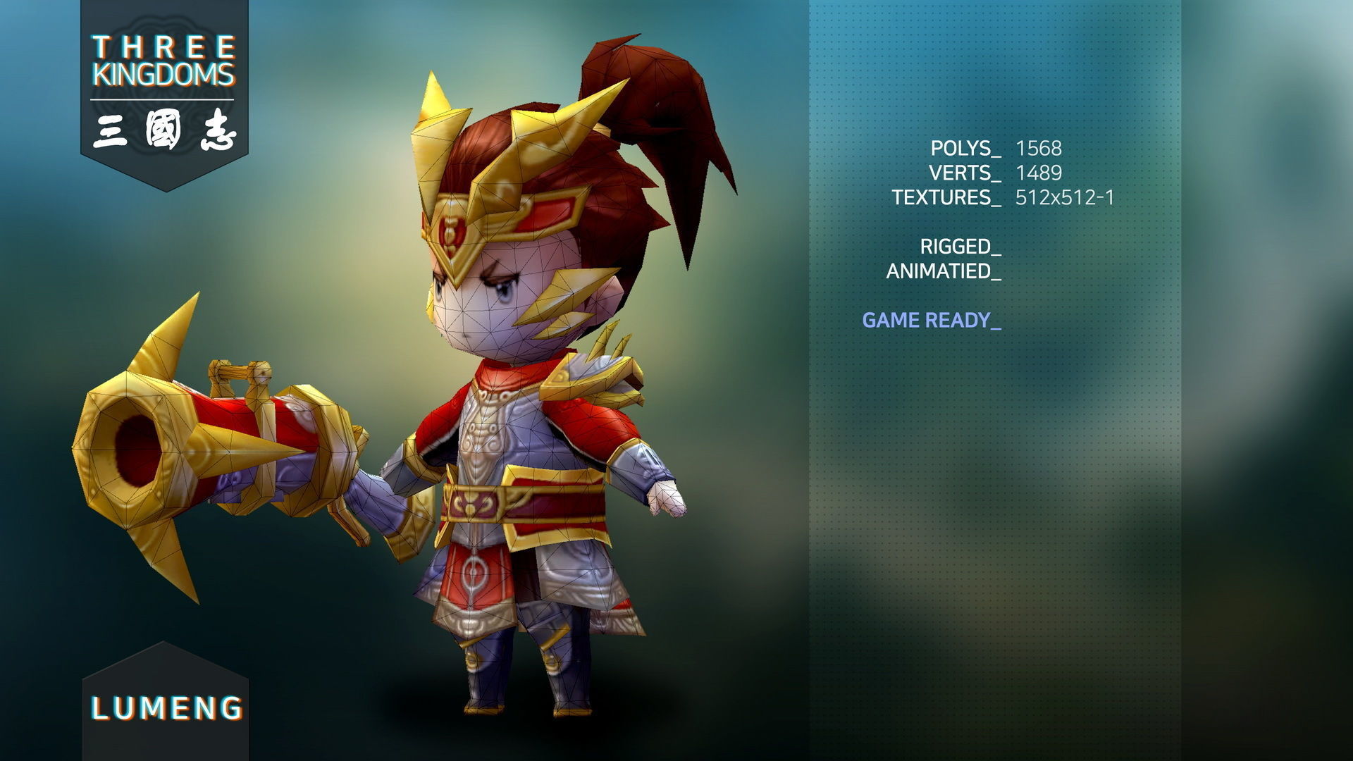 Three kingdoms - Lumeng Low-poly 3D model_2