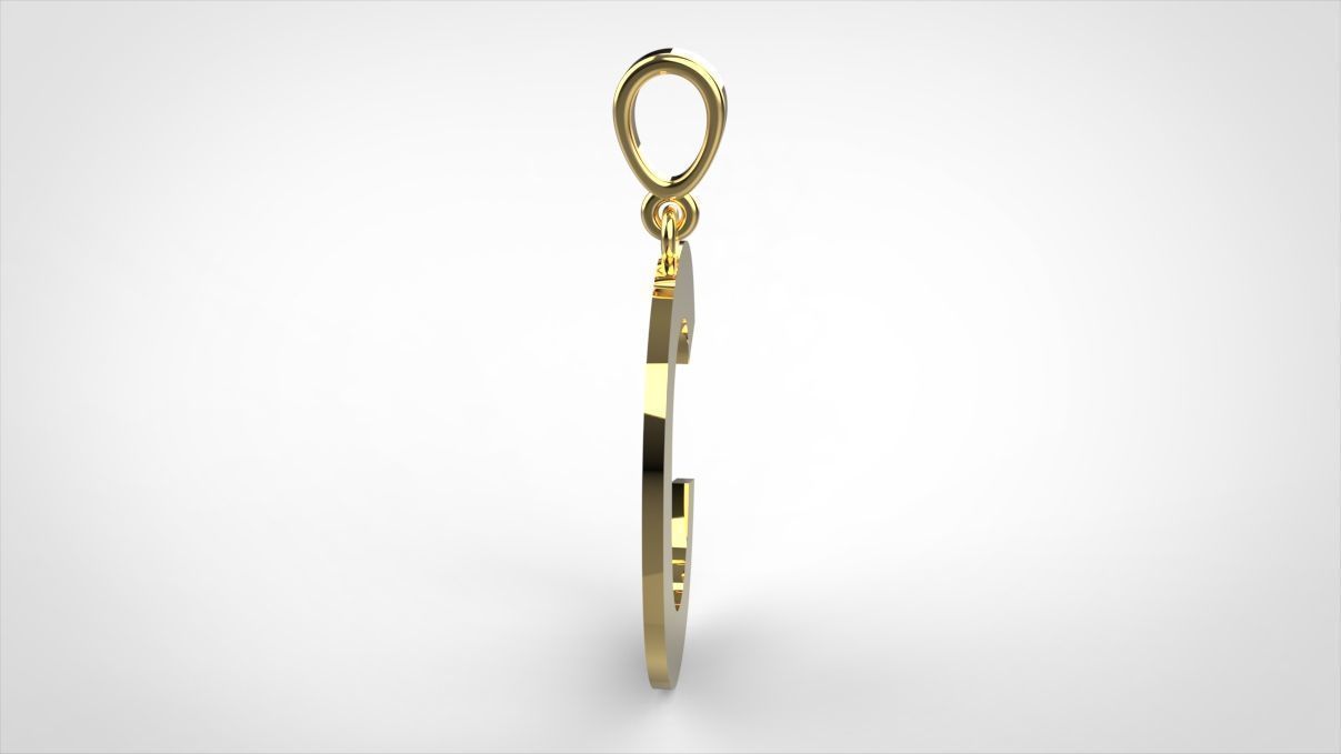 pendant alphabet arial  C small  3D print model_10