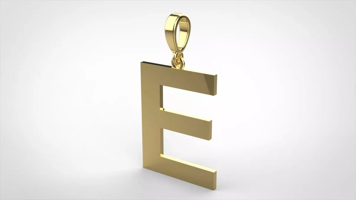 pendant alphabet arial E small 3D print model