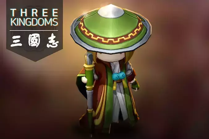 Three kingdoms - Pang Tong Low-poly 3D model