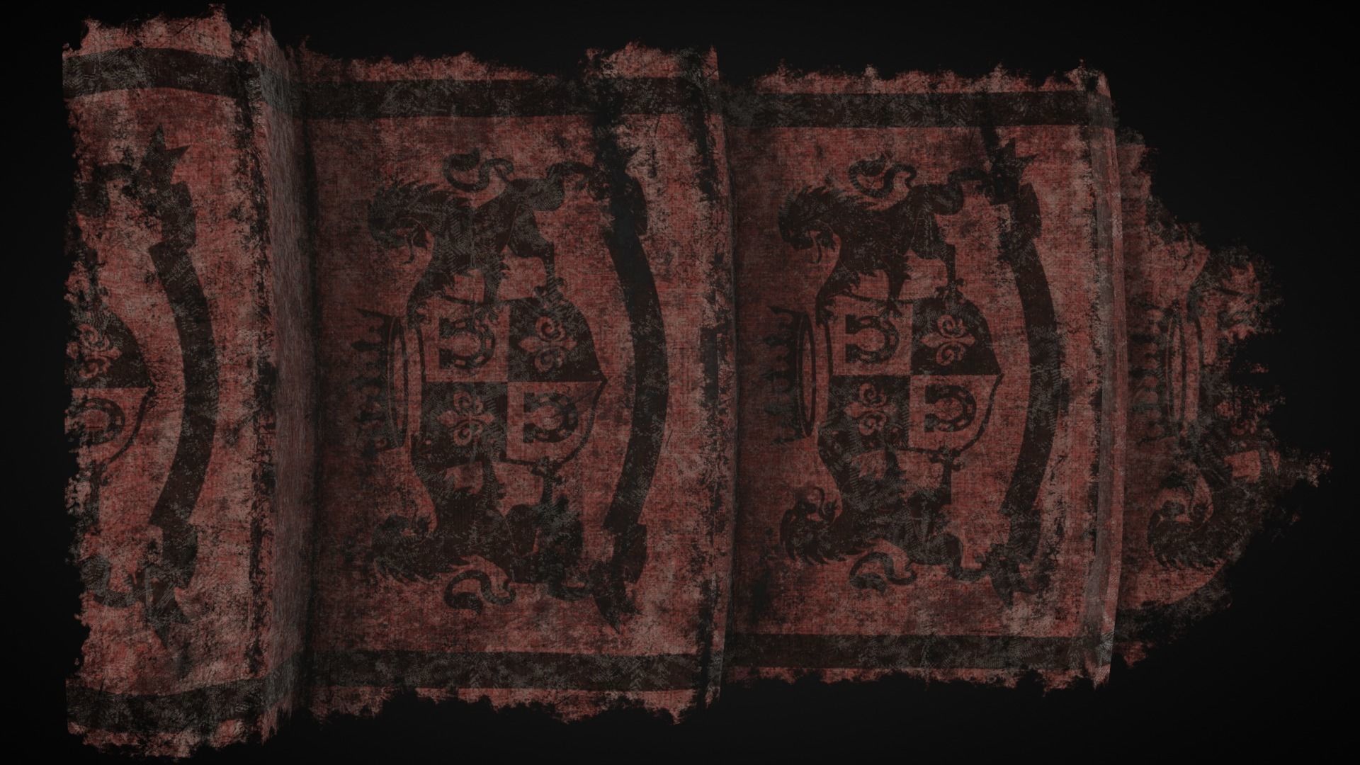 Old medieval Carpet PBR Game ready Low-poly 3D model_4