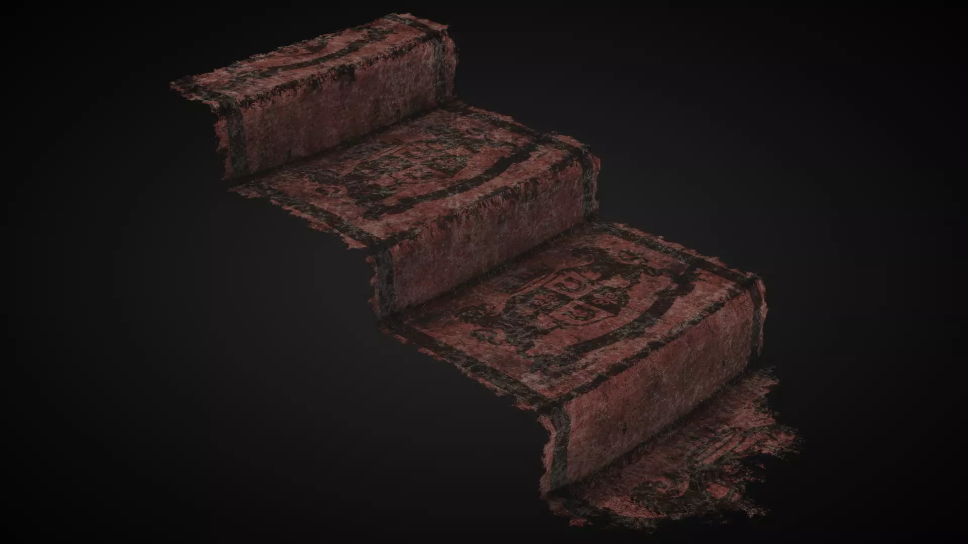 Old medieval Carpet PBR Game ready Low-poly 3D model_0